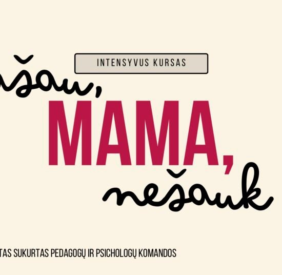 BE KAINOS! Intensyvus kursas mamoms "Prašau, mama, nešauk" 2025 m. rugsėjo 18 - spalio 16 d.