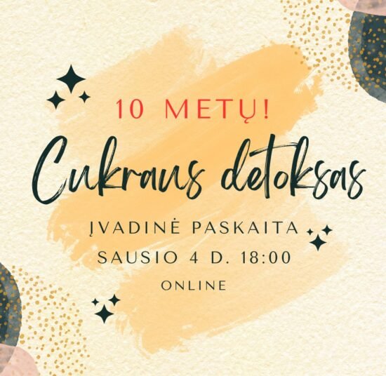 Cukraus detoksas lengvai. Įvadinė online paskaita